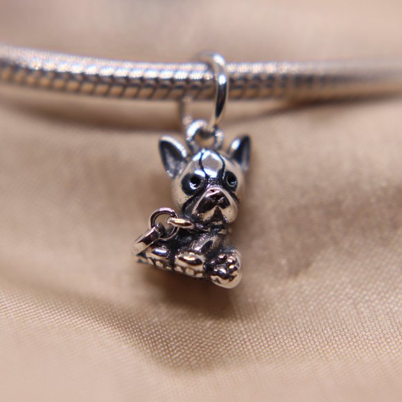 Puppy Dog Pet Dangle Bracelet Charm #2 - S925 Sterling Silver Fits Pandora - Picture 2 of 5